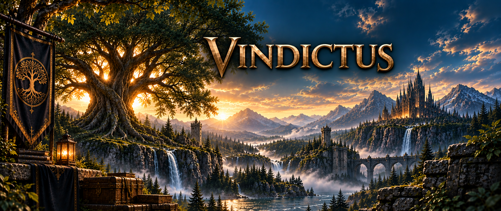 Vindictus Crafting Network Tree of Life overlooking a fantasy valley